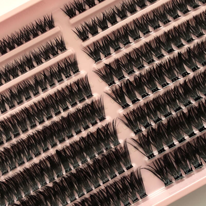 跨境货源欧美单簇假睫毛分段式304080P大容量自嫁接浓密款眼睫