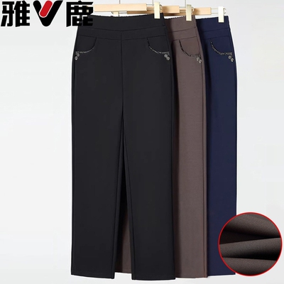 中老年女裤春秋季长裤宽松高腰女