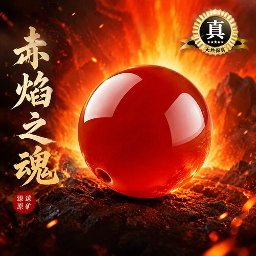 赤焰矿天然红玛瑙珠子本命年编织diy手链南红散珠水晶手串镶嵌