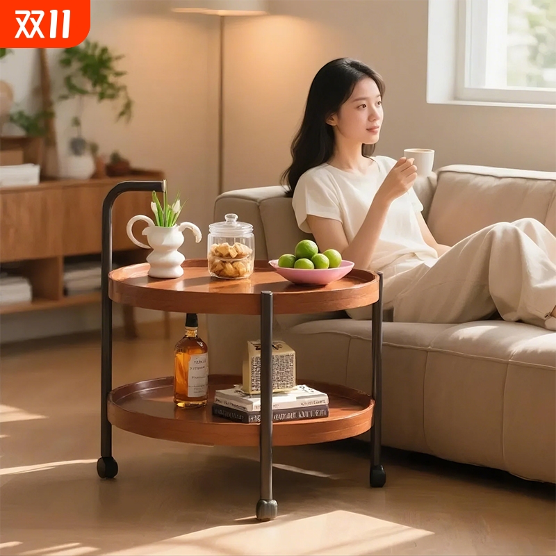 【品质严控】带滚轮沙发边几