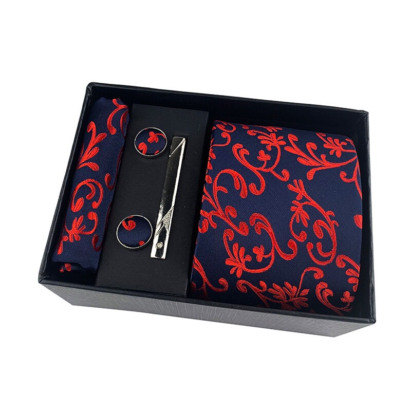 厂家批发男士领带商务正装结婚照西服配饰领带袖扣方巾领带礼盒装