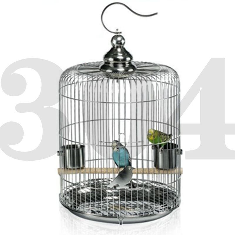 虎皮笼子不锈钢304鸟笼大号圆形玄凤鹦鹉专用金属笼八哥画眉绣眼