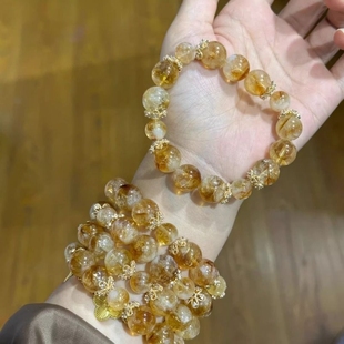 天然黄水晶手链轻奢旺财运精致小众聚财好运珠串手串女高级黄阿塞