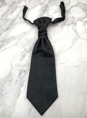 潮男绅士马仔香港结西装礼服皱领带免打结婚新郎英伦晚宴酒会配饰