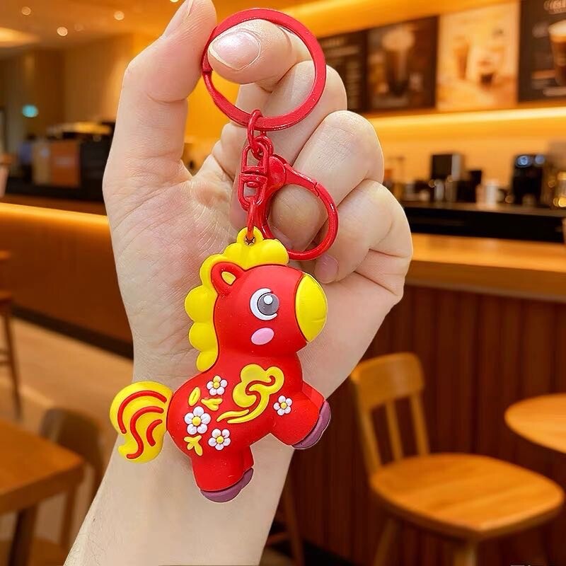 2个可爱小马卡通精致女可爱挂件车钥匙扣小公仔