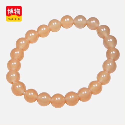 正品新疆玉石手串手链藕粉石英岩玉直径8mm女款送礼物13433