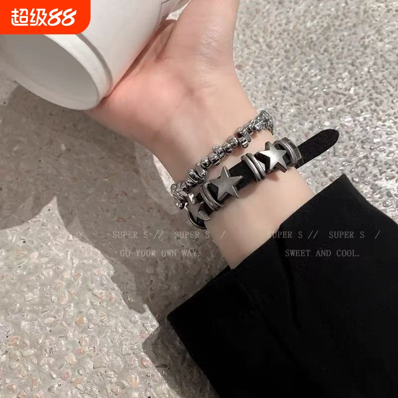 暗黑皮质手链女|超1.8万次加购