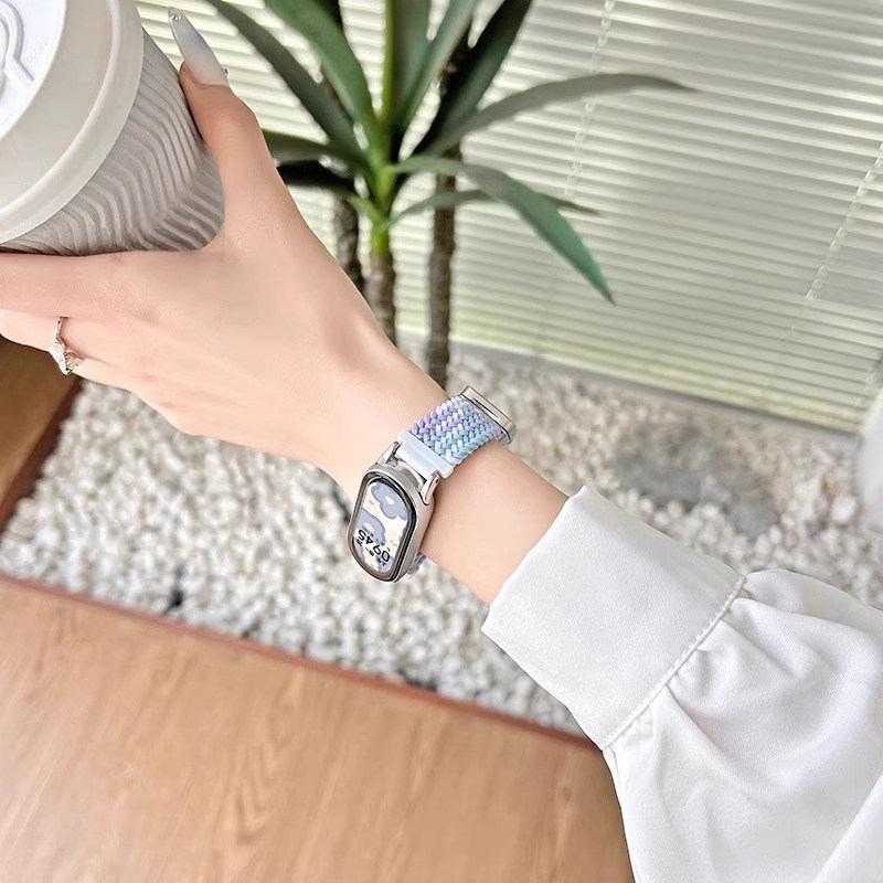 SUITABLE FOR MI BAND 9 STRAP 8 WATCH 7 WRISTBAND 6 SMART NFC VERSION SPORTS 5 MAGNETIC 4 WEAVE 3 MALE AND FEMALE STUDENTS NINE GENERATIONS OF NEW EIGHT REPLACEMENT BAND SEVEN SUMMER BREATHABLE NYLON PREMIUM WRIST ACCESSORIES