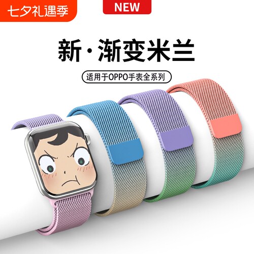 适用oppowatch4Pro表带X米兰尼斯