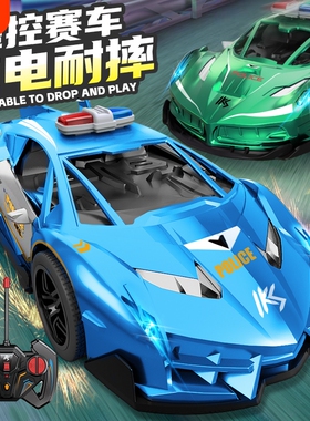 遥控车玩具rc电动漂移赛车警车越野小汽车儿童3一6岁男孩跑车高速