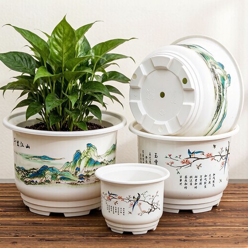 仿陶瓷花盆加厚特大号控根轻奢