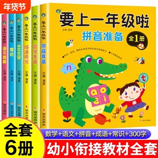 幼小衔接教材全套一日一练人教版幼升小学前班入学准备教材大班升一年级汉语拼音练习册数学练习题综合专项训练语文我要上一年级啦