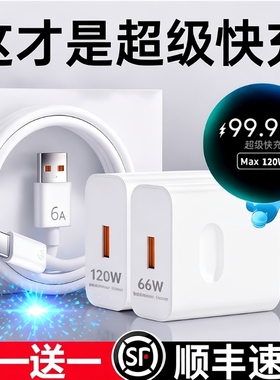 华为充电器手机套装快充【官方正品】适用于120W超级66W充电头Mate60/30pro原40/nova5/6/7/8/9/10/6A数据线9