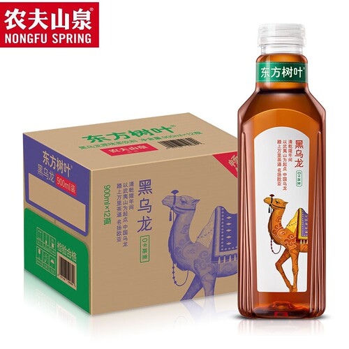 农夫山泉东方树叶900ml*3黑乌龙瓶装0糖0脂0卡茶饮料绿茶普洱茉莉