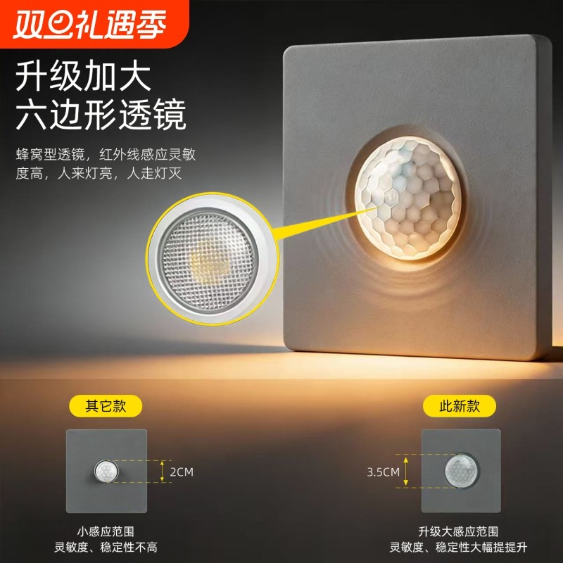 人体感应开关86型led吸顶灯红外线大功率可调节感应开关声控楼梯