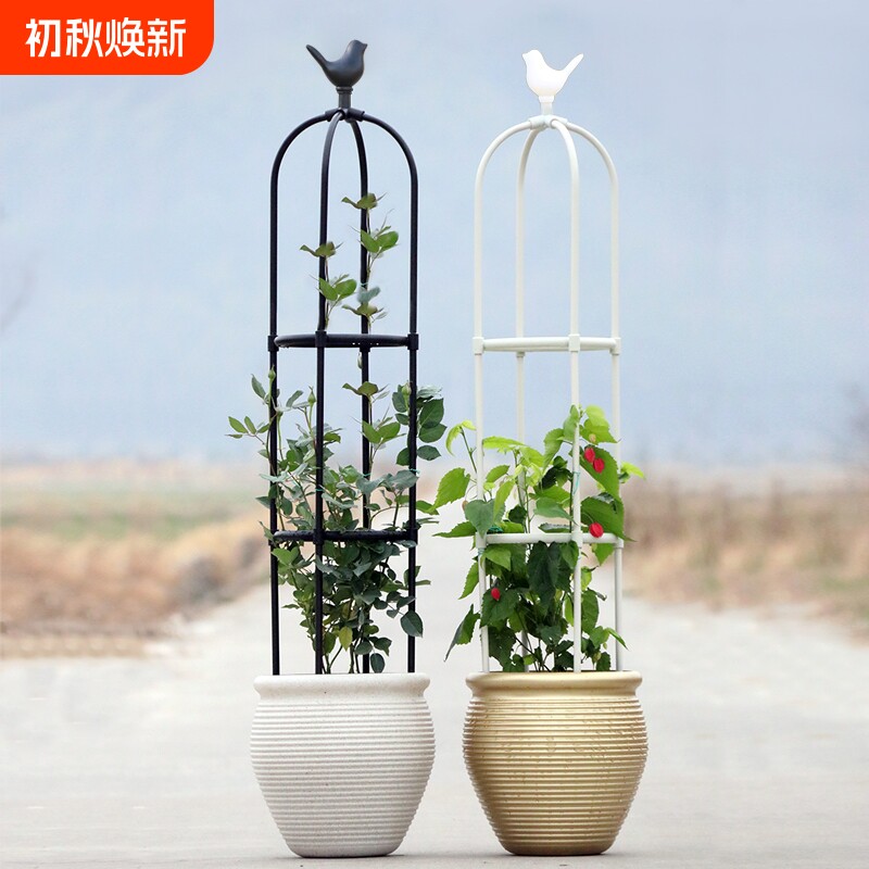 小鸟头钢管包塑花支架