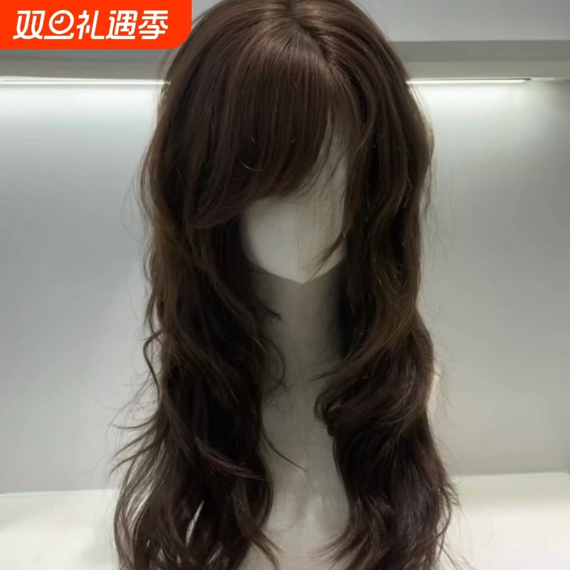 假发女日系慵懒古早感斜刘海大波浪长卷发高层次lolita修颜全头