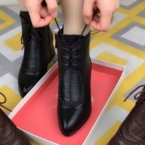 意尔康心选马丁靴女2025新款英伦风粗跟中筒短靴百搭鞋子女冬季加