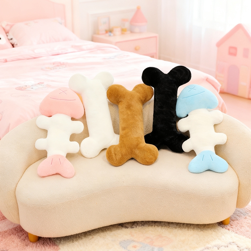 可爱骨头鱼刺公仔毛绒玩具礼物女