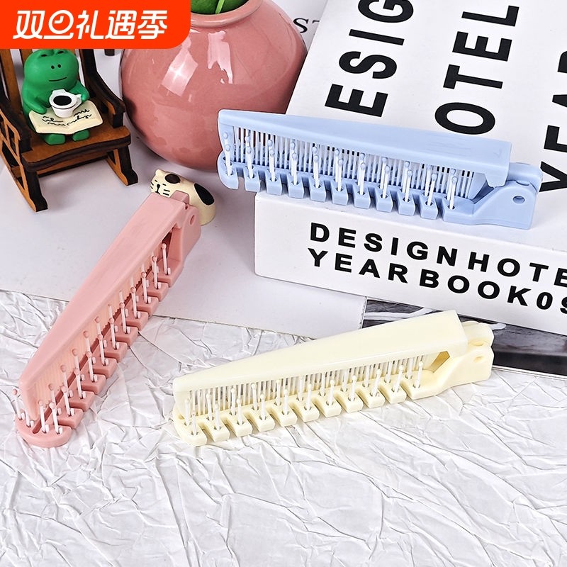 折叠梳子女士专用小巧便携编发刘海密齿迷你造型双头两用二合一