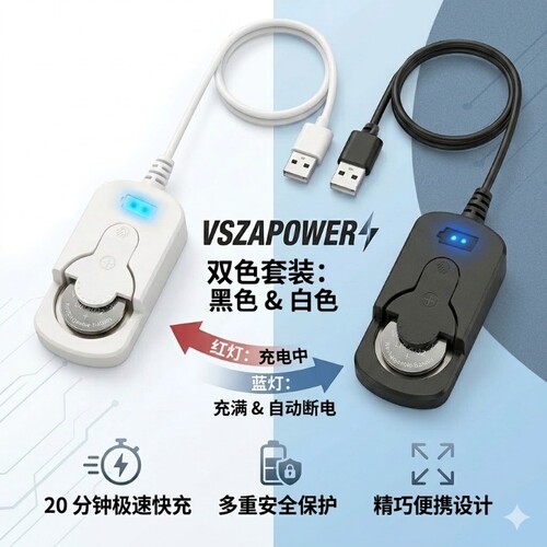 纽扣电池充电器LIR2032LIR2025可替代CR2032cr2025S使用汽车钥匙多功能