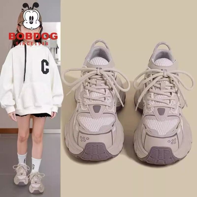 巴布豆女童运动鞋2025秋季新款中大童老爹鞋儿童鞋女孩网鞋网面