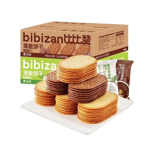比比赞椰奶味薄脆饼干300g*1箱