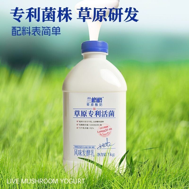 兰格格草原专利活菌酸奶干噎水果沙拉风味发酵乳1kg/瓶低温乳酸菌