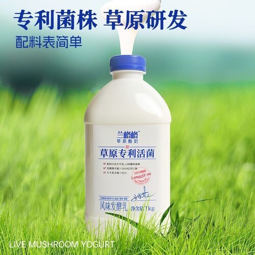 兰格格草原专利活菌酸奶干噎水果沙拉风味发酵乳1kg/瓶低温乳酸菌