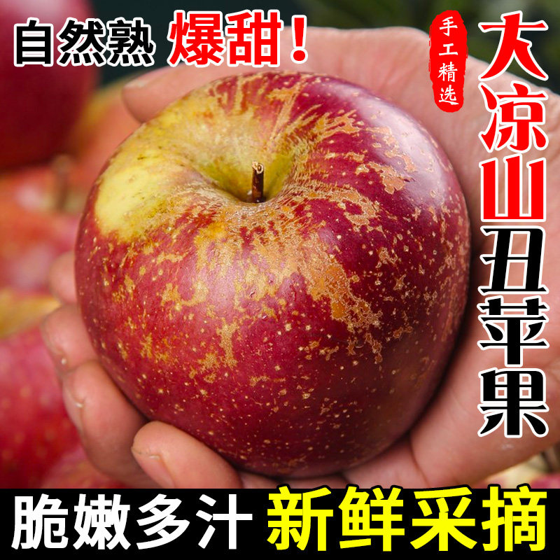 2025大凉山丑苹果新鲜当季现摘孕妇水果盐源红富士冰糖心整箱包邮,水产肉类/新鲜蔬果/熟食,苹果,淘宝优惠券,粉丝福利购,淘宝优惠卷