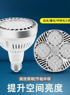 led轨道射灯光源40W超亮灯泡e27店铺商用服装店par30带风扇帕灯