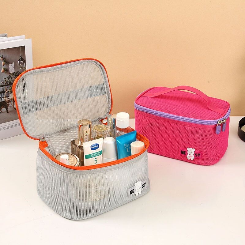 化妆包化妆旅游网纱收纳收纳袋防水大容量旅行便携手提高颜值洗漱
