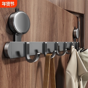 吸盘挂钩置物架免打孔强力挂衣架粘钩排钩子厨房浴室玄关上墙承重