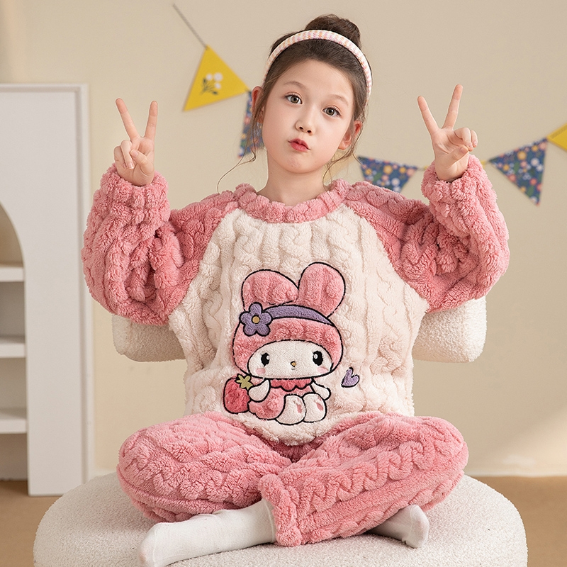 女童睡衣秋冬款珊瑚绒冬季儿童