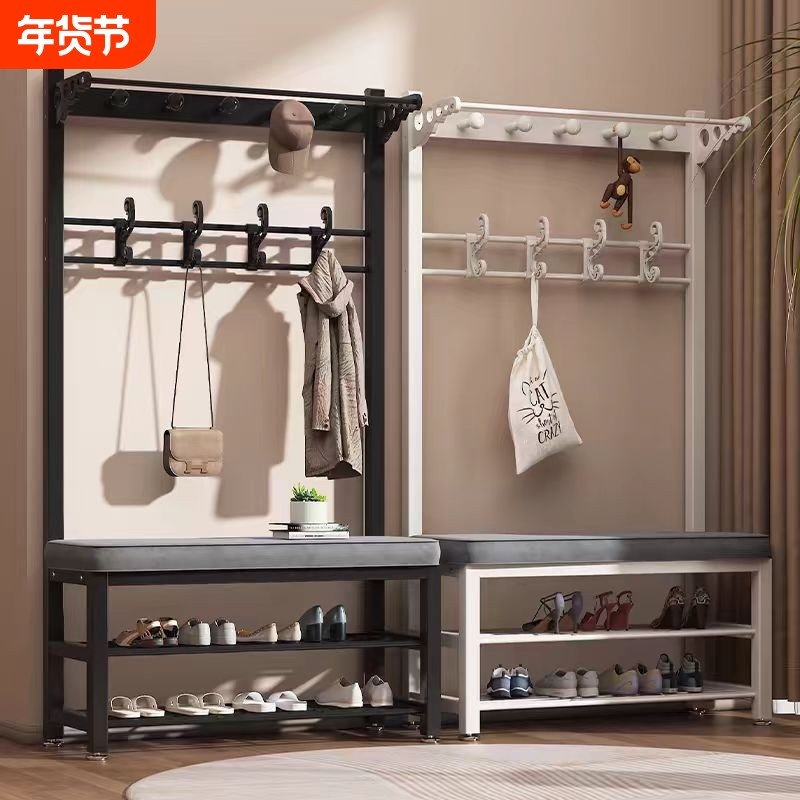 简易落地衣帽架卧室置物架多功能挂衣服包架子立式挂衣架鞋架一体,住宅家具,换鞋凳,淘宝优惠券,粉丝福利购,淘宝优惠卷