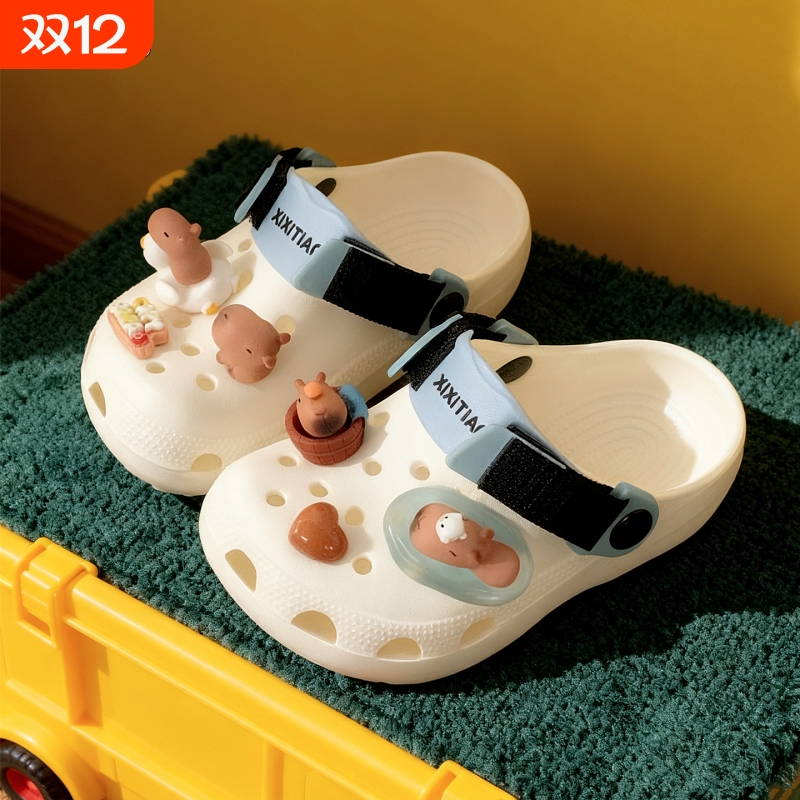 细细条卡皮巴拉eva足弓洞洞鞋