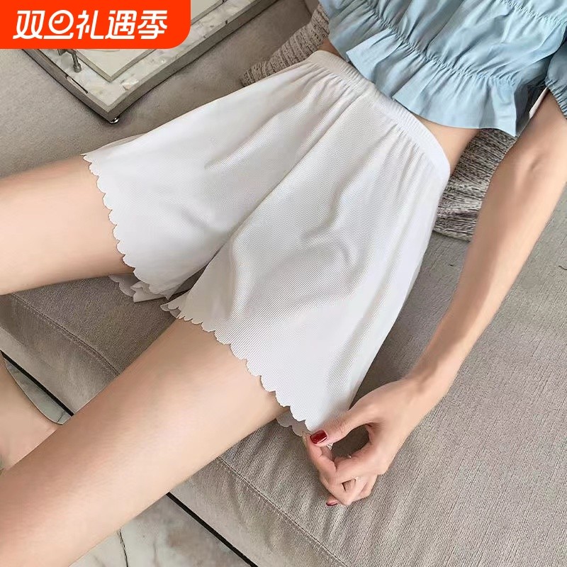 夏季冰丝安全裤女居家打底防走光不卷边可外穿三分短裤女平角内搭