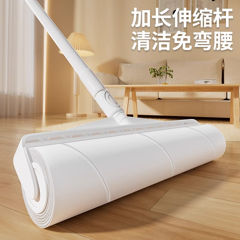 粘毛器滚筒长杆滚刷猫替换大黏沾床上扫地板灰尘可撕纸长柄大号