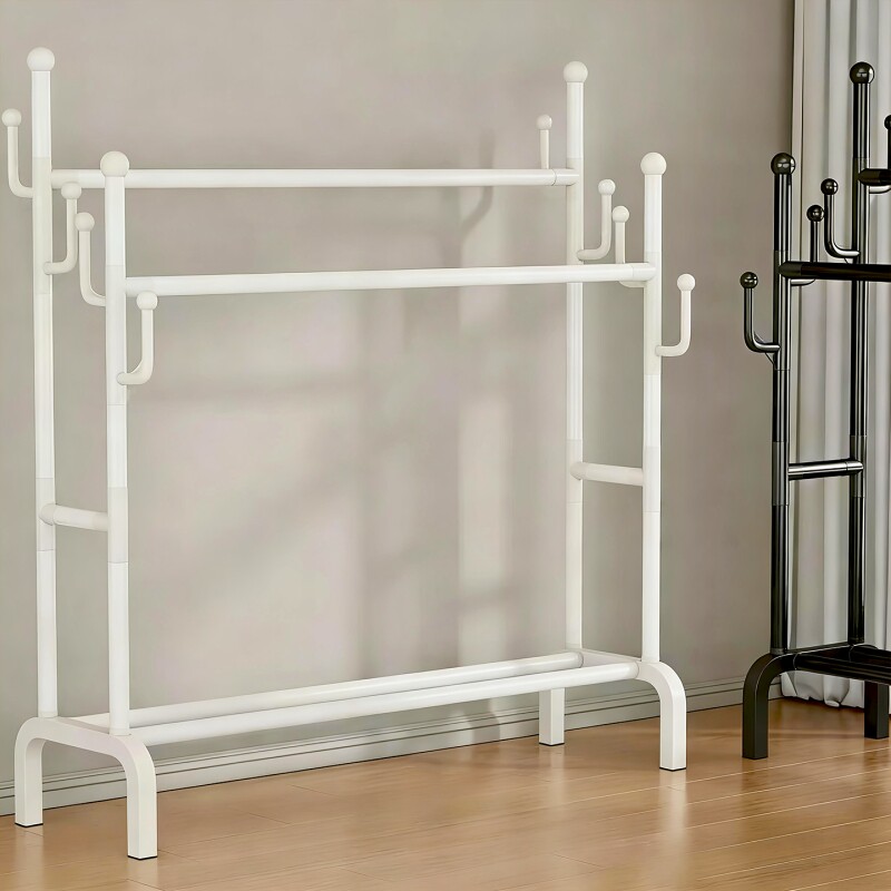 简易衣架落地卧室家用阳台晾衣架室内加粗大容量稳固挂衣架衣帽架