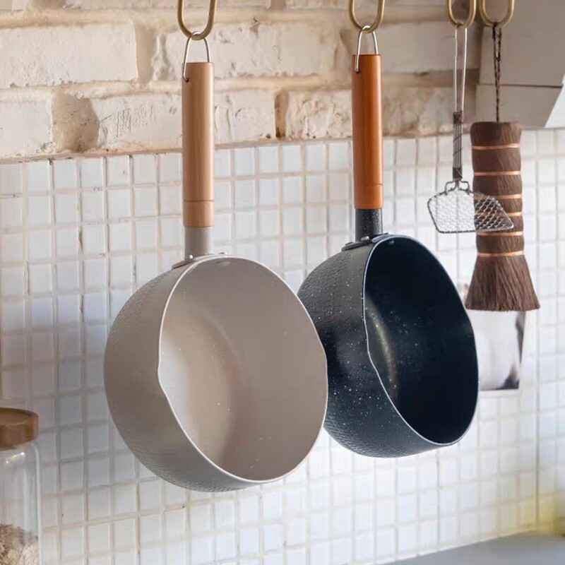 雪平锅汤锅小锅不粘锅一人食家用煮泡面热牛奶锅麦饭石电磁炉燃气