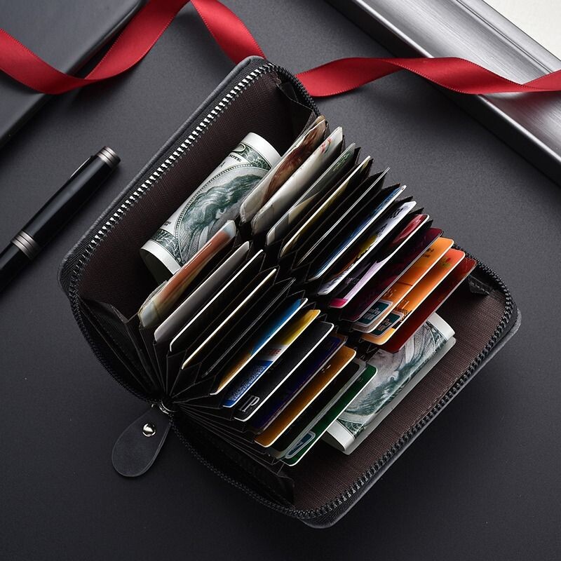 卡包男士多卡位大容量防盗驾驶证银行卡防消磁多功能钱包一体零钱