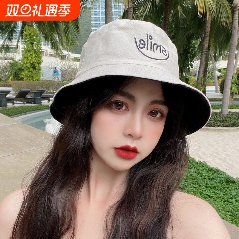 渔夫帽女2023新款双面遮阳防晒帽子男款盆帽鱼夫帽檐显脸小出游