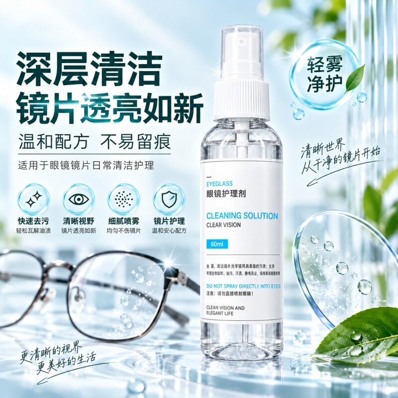 眼镜清洗液镜片清洁剂喷雾不伤手机电脑屏幕通用款眼睛护理镜头