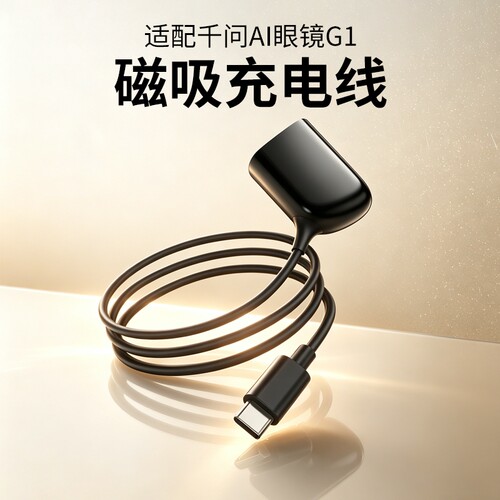 适用千问AI眼镜G1磁吸充电线充电器智能眼镜磁吸充电器电源线配件
