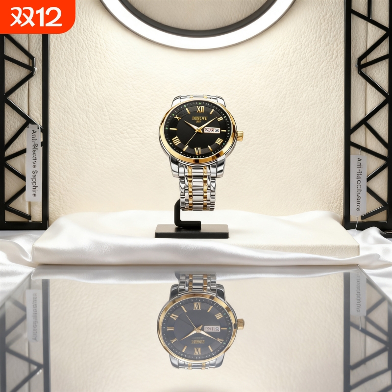 正品瑞士全自动非机械表手表男士学生韩版时尚潮双日历防水表夜光