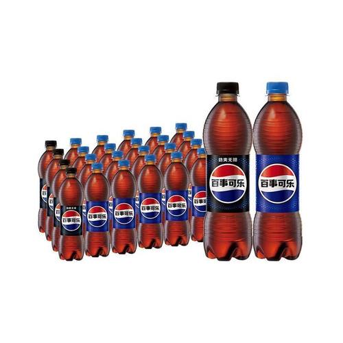 百事可乐原味汽水碳酸饮料500ml*20+无糖可乐*4气泡瓶装整箱24瓶