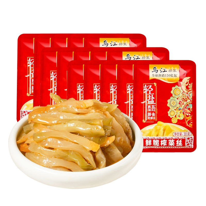 乌江鲜脆榨菜丝30g脆口下饭菜咸菜榨菜蔬菜休闲袋装清淡搭档馒头