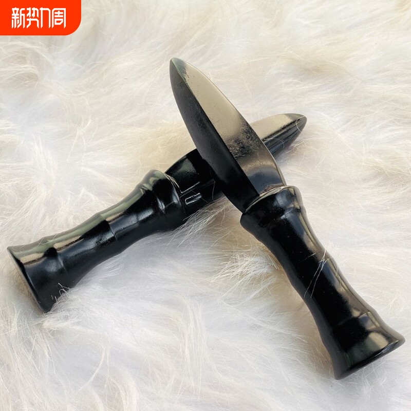 热销直供天然黑曜石水晶匕居办公摆件