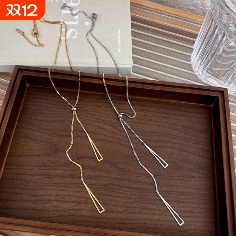 秋冬项链2025新款毛衣链钛钢不掉色素链毛衣项链长款项链女配饰