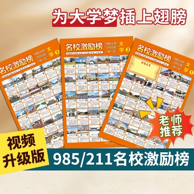 小学高中高考大学目标贴纸报志愿学生激励榜名校目标墙贴985/211